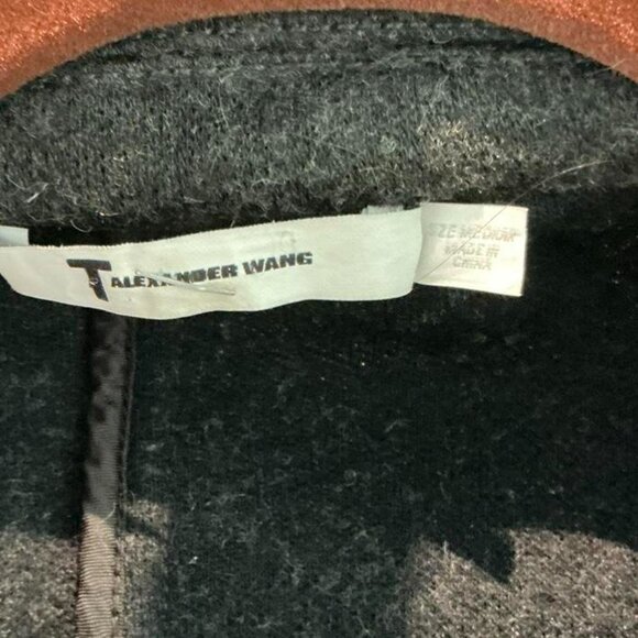 T by Alexander Wang Grey Alpaca Wool Car Coat size Medium - Picture 3 of 6